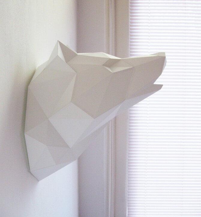 Paper Wolf - Trophée en papier Assembli